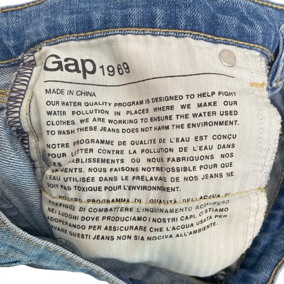 Gap 1969 Girlfriend Patch Drift Jeans In Light Indigo - Picture 12 of 13